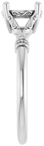 Sužadėtuvių Žiedas „Sculptural“ 10k white gold Round 7mm (4)