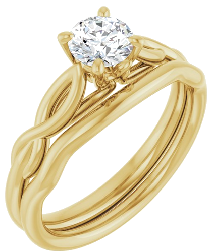 14K Yellow  5.2 mm Round Solitaire Engagement Ring Mounting (6)