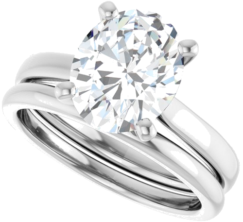Platinum 10x8 mm Oval Engagement Ring Mounting (10)