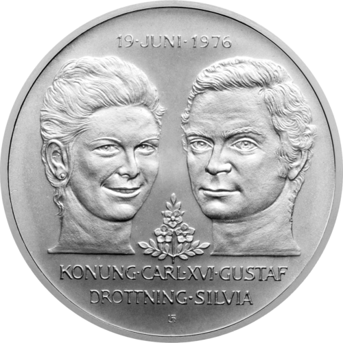 50 Krona Royal Wedding Swedish silver soin (2)