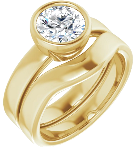 Sužadėtuvių Žiedas „Bezel-Set Solitaire“ 18k yellow gold Round 7mm (6)