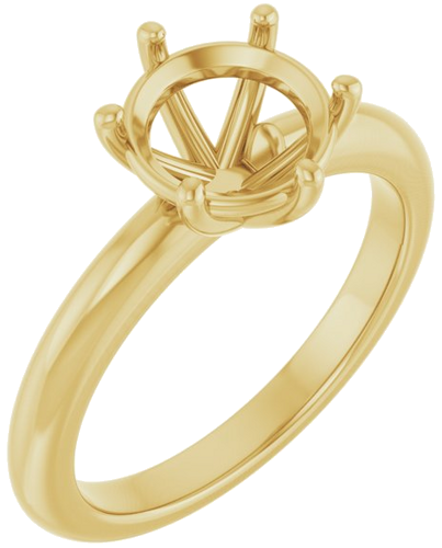 Sužadėtuvių Žiedas 14k yellow gold Round 8mm (1)