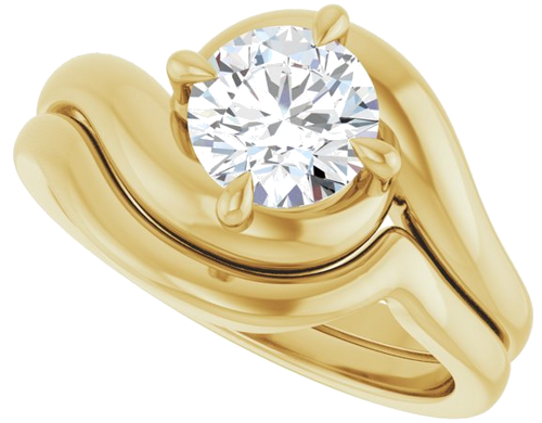 Sužadėtuvių Žiedas „Claw-Prong Solitaire Bypass“ 14k yellow gold Round 6.5mm (10)