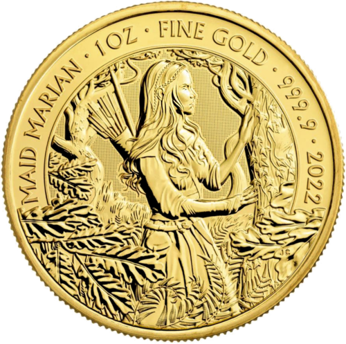 1 oz Mergelė Marian 2022 Didžioji Britanija Auksinė moneta (1)