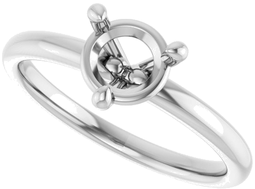 Sužadėtuvių Žiedas „Solitaire“ 14k white gold Round 6.5mm (5)