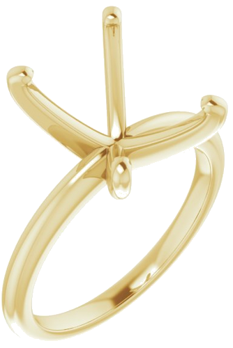 14K Yellow  11x9 mm Emerald Solitaire Engagement Ring Mounting (1)