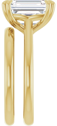 Sužadėtuvių Žiedas „Double Claw-Prong“ 10k yellow gold Emerald 10mm x 8mm (9)