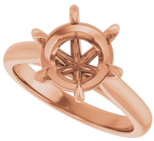 Sužadėtuvių Žiedas „Claw-Prong“ 14k rose gold Round 9.4mm (5)