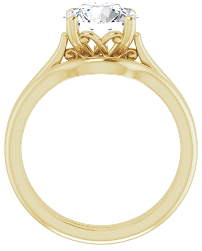 Sužadėtuvių Žiedas „Solitaire“ 14k yellow gold Round 8.2mm (7)