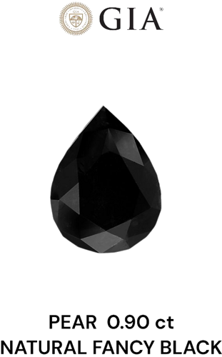 0.9 carat Fancy Black-VVS2 Natūralus Pear Deimantas (1)