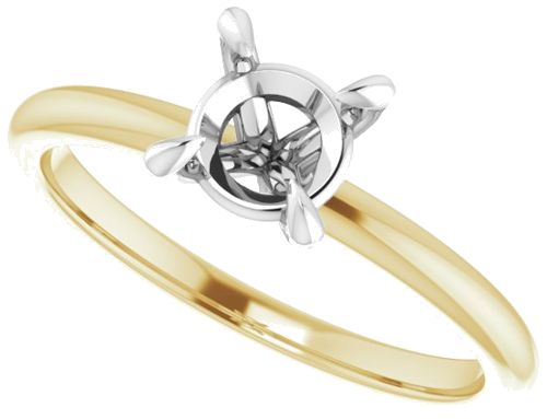 Sužadėtuvių Žiedas „Solitaire“ 14k yellow/white gold Round 6mm (5)