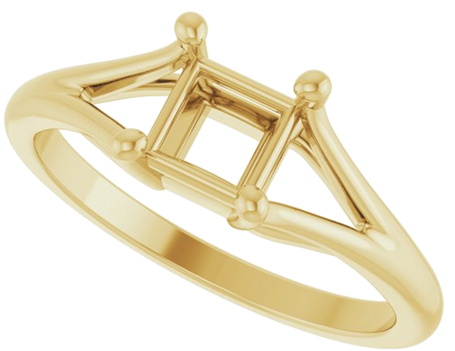 Sužadėtuvių Žiedas „Solitaire Split-Shank“ 14k yellow gold Square 5mm (5)