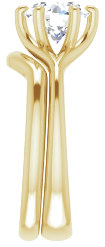 Sužadėtuvių Žiedas „Solitaire“ 750 Geltonojo Aukso Round 7.4mm (9)