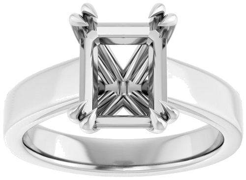 10K White 9x7 mm Emerald Engagement Ring Mounting (2)