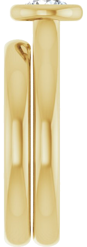 Sužadėtuvių Žiedas „Bezel-Set Solitaire“ 585 Geltonojo Aukso Round 5.2mm (9)