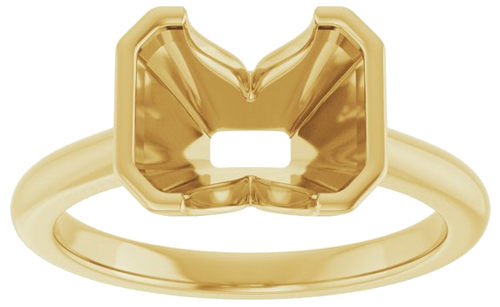 14K Yellow 9x7 mm Emerald Solitaire Engagement Ring Mounting (3)