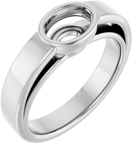 Sužadėtuvių Žiedas „Bezel-Set Solitaire“ 14k white gold Oval 7mm x 5mm (1)