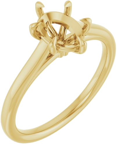 Sužadėtuvių Žiedas „Claw-Pong“ 14k yellow gold Oval 8mm x 6mm (1)