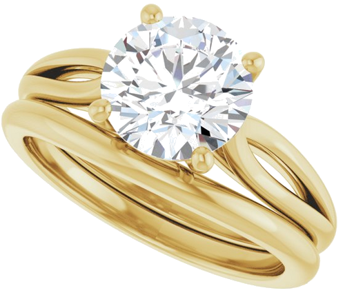 Sužadėtuvių Žiedas „Solitaire“ 14k yellow gold Round 8mm (10)