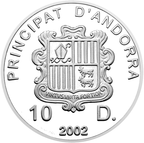 10 Diners XIX Winter Olympic Games 2002 Andorra Silver Coin (2)