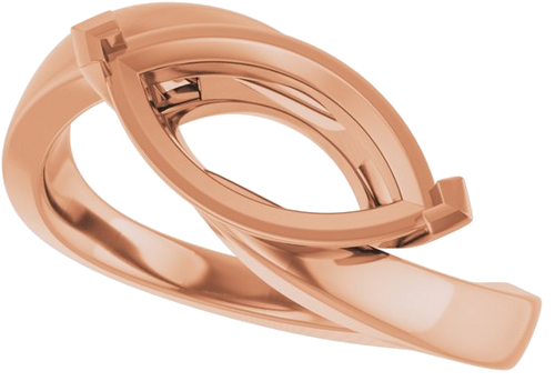 Sužadėtuvių Žiedas „Solitaire Bypass“ 14k rose gold Marquise 12.5mm x 6.5mm (5)