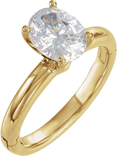 Sužadėtuvių Žiedas „CLIQ® Hinged Adjustable Solitaire“ 14k yellow gold Oval 9mm x 7mm (7)