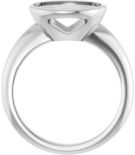 Sužadėtuvių Žiedas „Bezel-Set Solitaire“ 14k white gold Oval 11mm x 9mm (2)