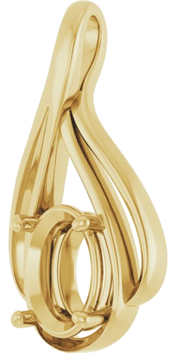Pakabukas „Solitaire“ 14k yellow gold Oval 9mm x 7mm (2)