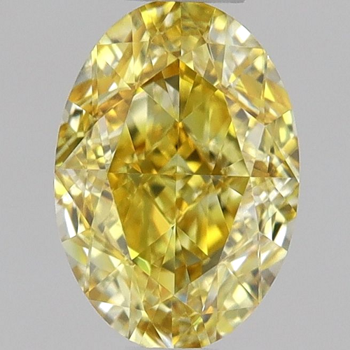 0.45 carat Fancy Vivid Yellow-VVS2 Natūralus Oval Deimantas (1)