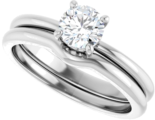 Sužadėtuvių Žiedas 14k white gold Round 5.2mm (10)