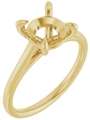 14K Yellow  8.2 mm Round Solitaire Engagement Ring Mounting (1)