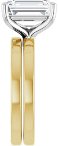 Sužadėtuvių Žiedas „Solitaire“ 14k yellow/white gold Emerald 10mm x 8mm (9)