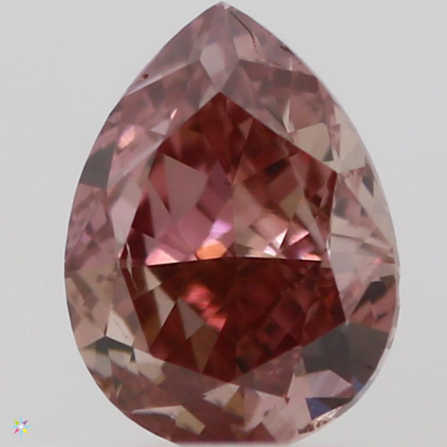 0.25 carat Fancy Intense Orangey Pink-SI1 Natūralus Pear Deimantas (1)