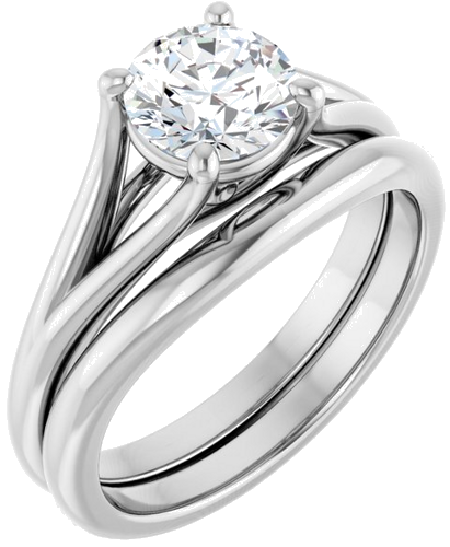 14K White 6.5 mm Round Solitaire Engagement Ring Mounting (6)
