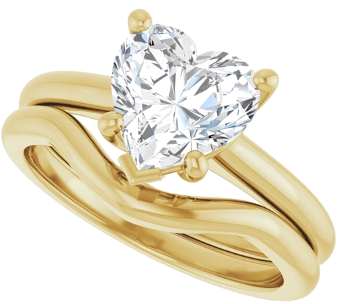 Sužadėtuvių Žiedas „V-End Prong“ 10k yellow gold Heart 8mm (10)