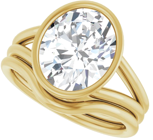 Sužadėtuvių Žiedas „Bezel-Set Solitaire“ 18k yellow gold Oval 11mm x 9mm (10)