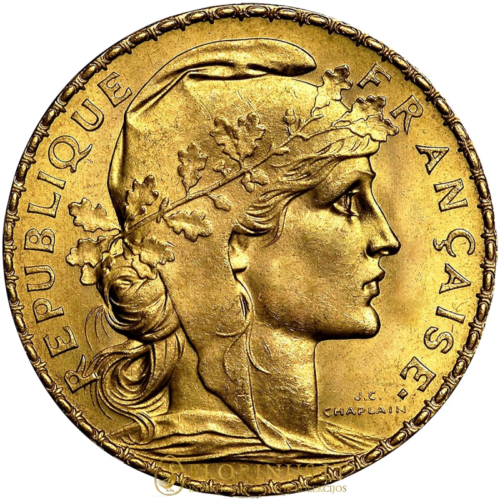 20 франков Марианна 1898-1914 Французская республика золотая монета (1)