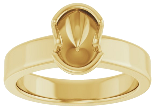Sužadėtuvių Žiedas „Half-Bezel Solitaire“ 14k yellow gold Oval 8mm x 6mm (3)
