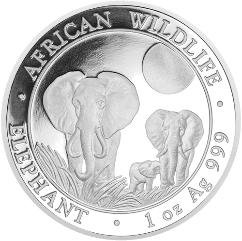 1 oz Elephants 2014 Somalia 100 Shillings Silver Coin (1)