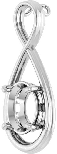 Pakabukas „Infinity-Inspired Solitaire“ 14k white gold Oval 10mm x 8mm (2)