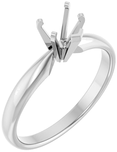 Sužadėtuvių Žiedas „Solitaire“ 14k white gold Heart 5mm (1)