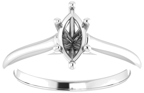 Sužadėtuvių Žiedas „Solitaire“ 585 Baltojo Aukso Marquise 8mm x 4mm (3)