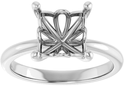 Sužadėtuvių Žiedas 10k white gold Square 7.5mm (3)