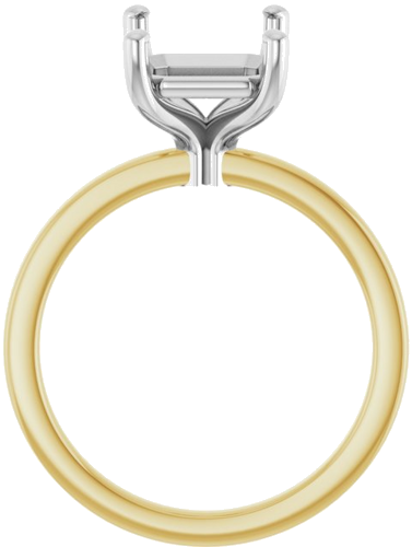 Sužadėtuvių Žiedas „Solitaire“ 14k yellow/white gold Emerald 10mm x 8mm (2)