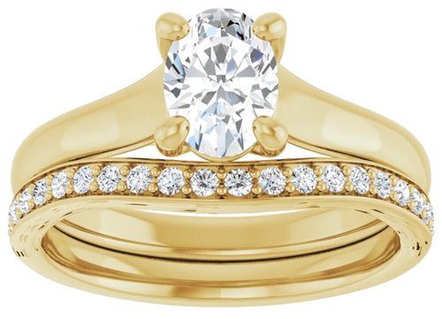 14K Yellow 7x5 mm Oval Solitaire Engagement Ring Mounting (8)