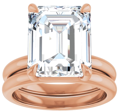 Sužadėtuvių Žiedas „Claw-Prong“ 14k rose gold Emerald 12mm x 10mm (8)