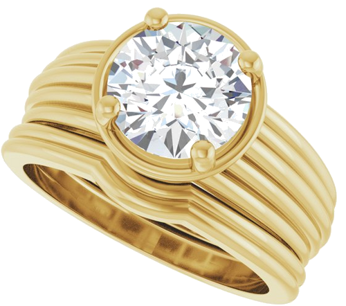 Sužadėtuvių Žiedas „Solitaire Vintage-Inspired“ 14k yellow gold Round 8mm (10)