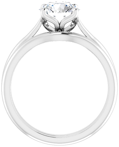 14K White  7.4 mm Round Solitaire Engagement Ring Mounting (7)