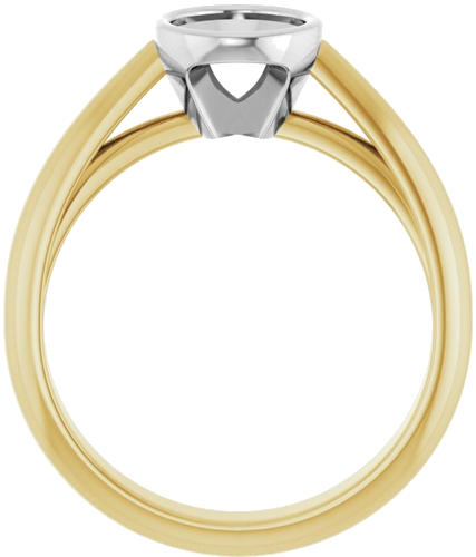 Sužadėtuvių Žiedas „Bezel-Set Solitaire“ 14k yellow/white gold Oval 8mm x 6mm (2)