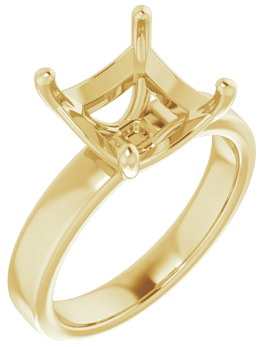 Sužadėtuvių Žiedas „Solitaire“ 14k yellow gold Asscher 9mm (1)